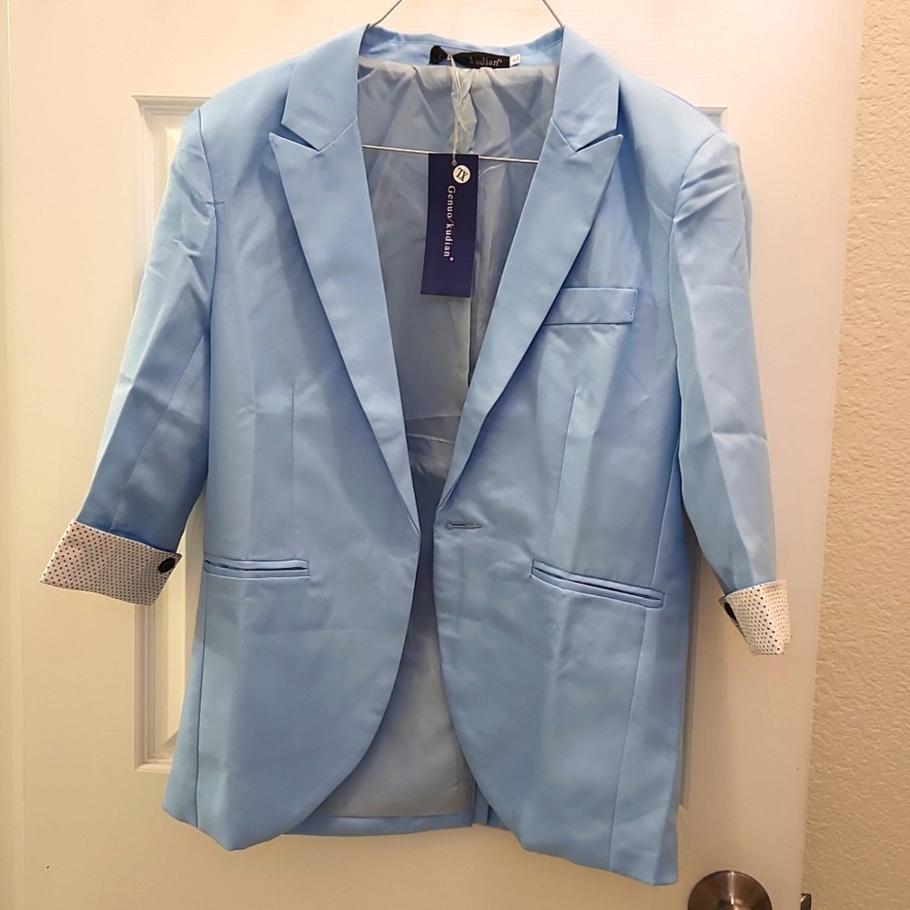 Baby Blue Top Coat/ Suit Jacket